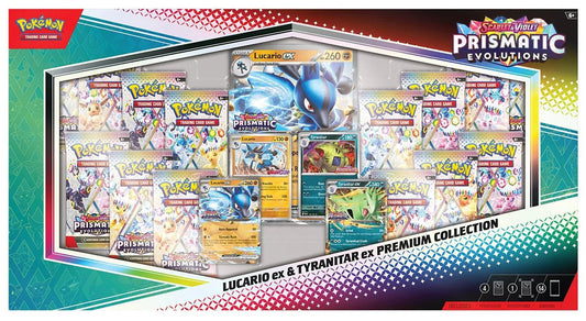 Pokemon Prismatic Evolutions Lucario ex & Tyranitar ex Premium Collection - Tech Trove