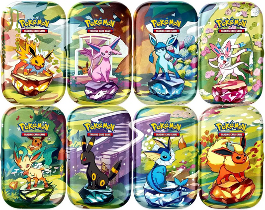 Pokemon Prismatic Evolutions 8 MiniTins with Promo Cards